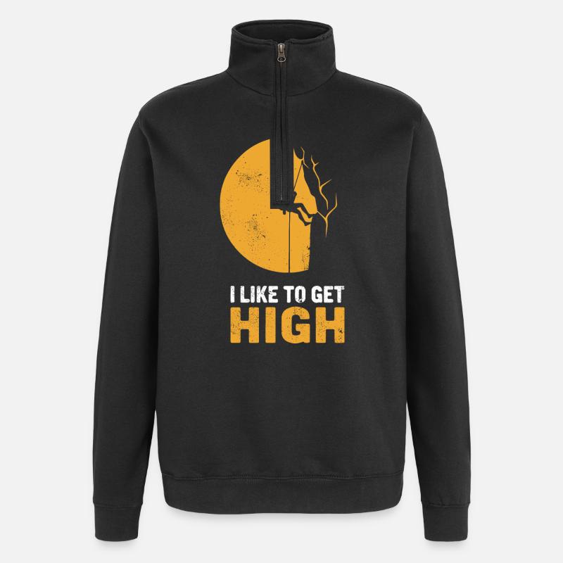 Moonlight Climber Silhouette - Quarter-Zip Sweatshirt - black