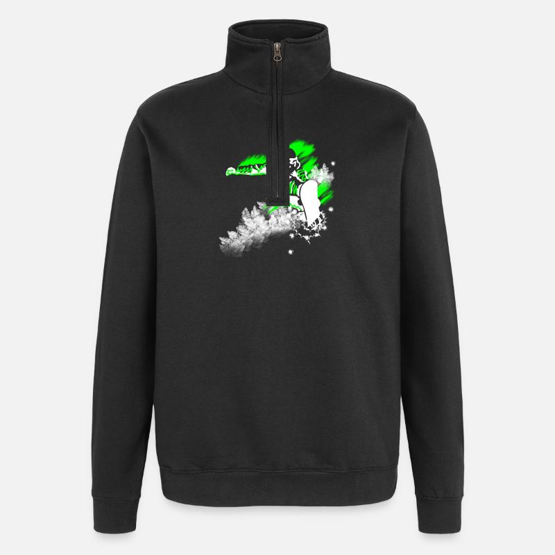Snowboarder - Quarter-Zip-Sweatshirt - Schwarz