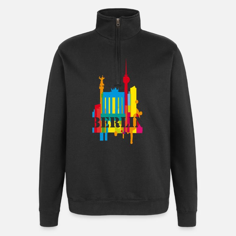 Berlin Graffiti - Quarter-Zip-Sweatshirt - Schwarz