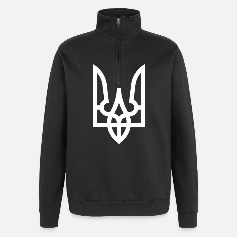 Sceau de l’Ukraine - Sweat à zip 1/4 - noir