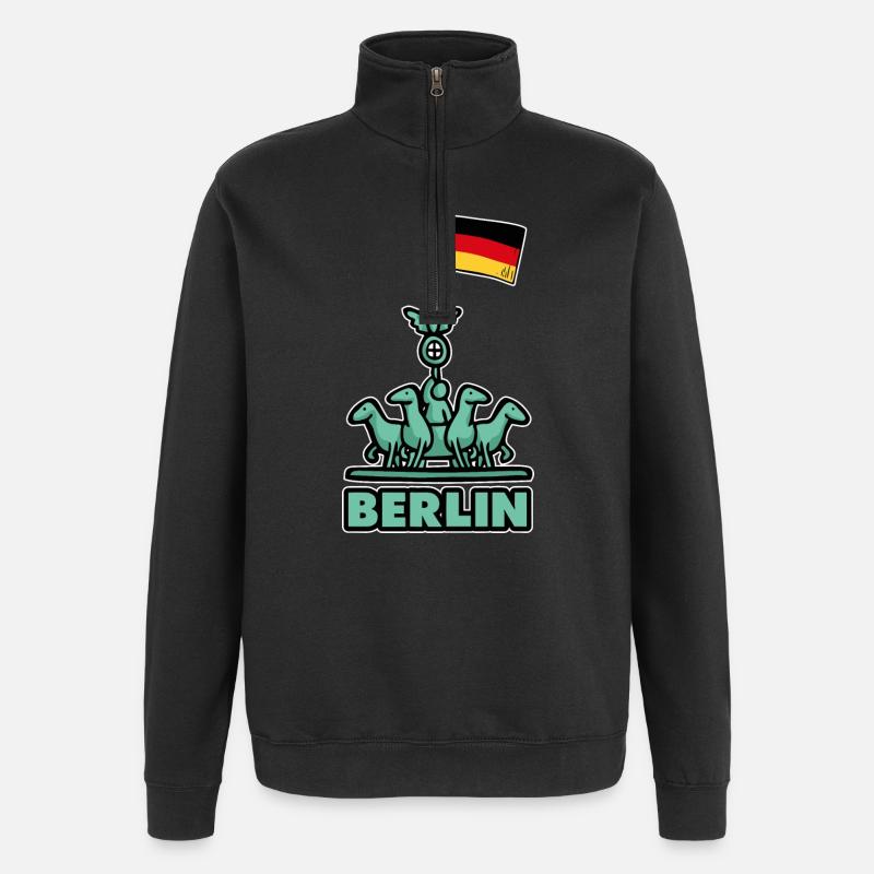 Berlin - Sweat à zip 1/4 - noir