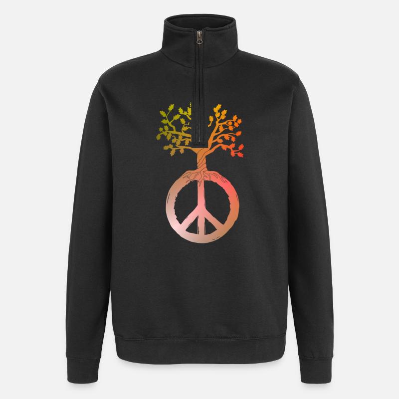 Arbre de la paix Paix - Sweat à zip 1/4 - noir