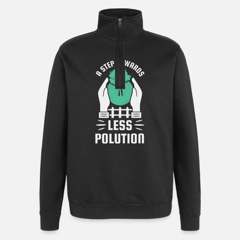 Step towards less pollution - Quarter-Zip Sweatshirt - black