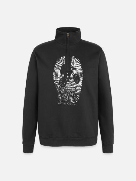 Empreinte digitale VTT - Sweat à zip 1/4 - noir