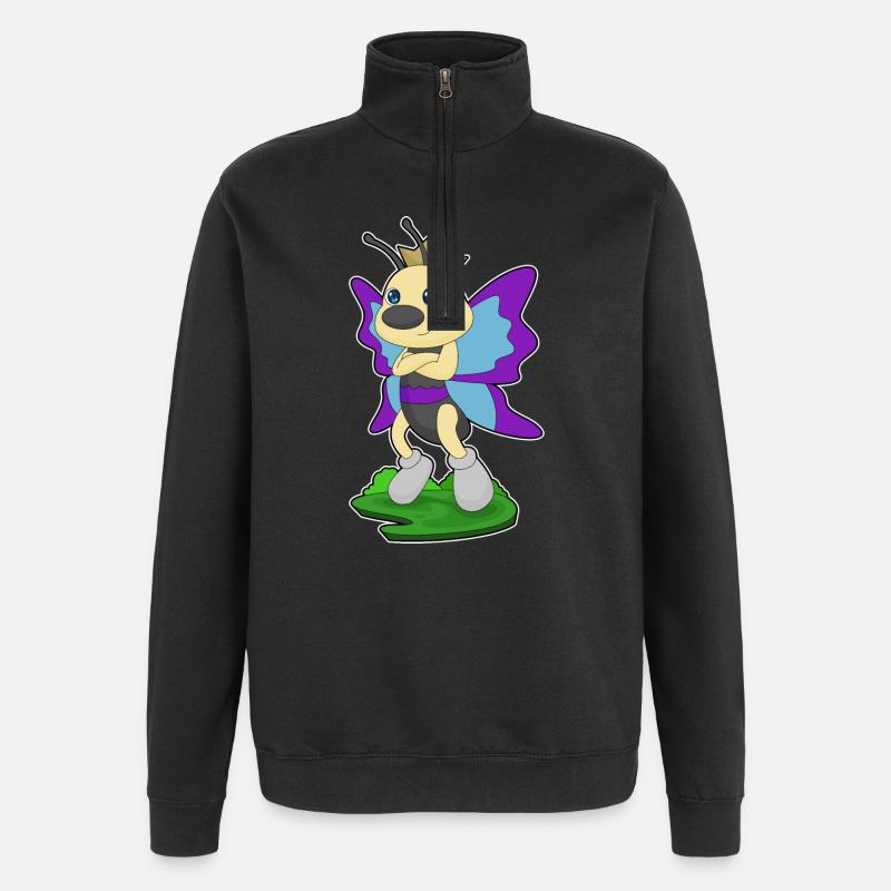 Couronne de princesse papillon - Sweat à zip 1/4 - noir