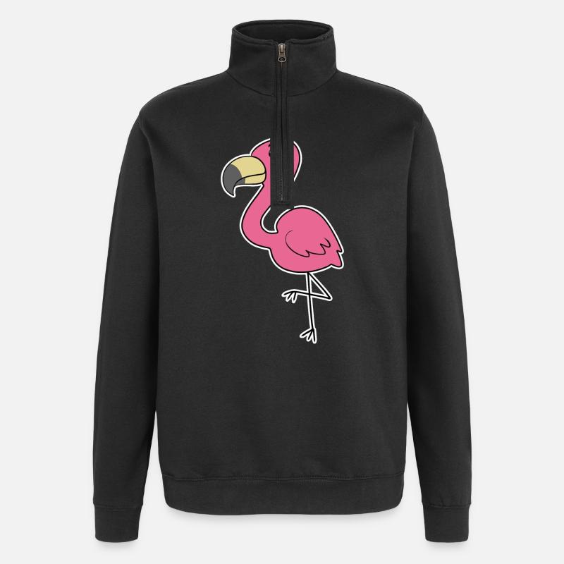 Flamant - Sweat à zip 1/4 - noir