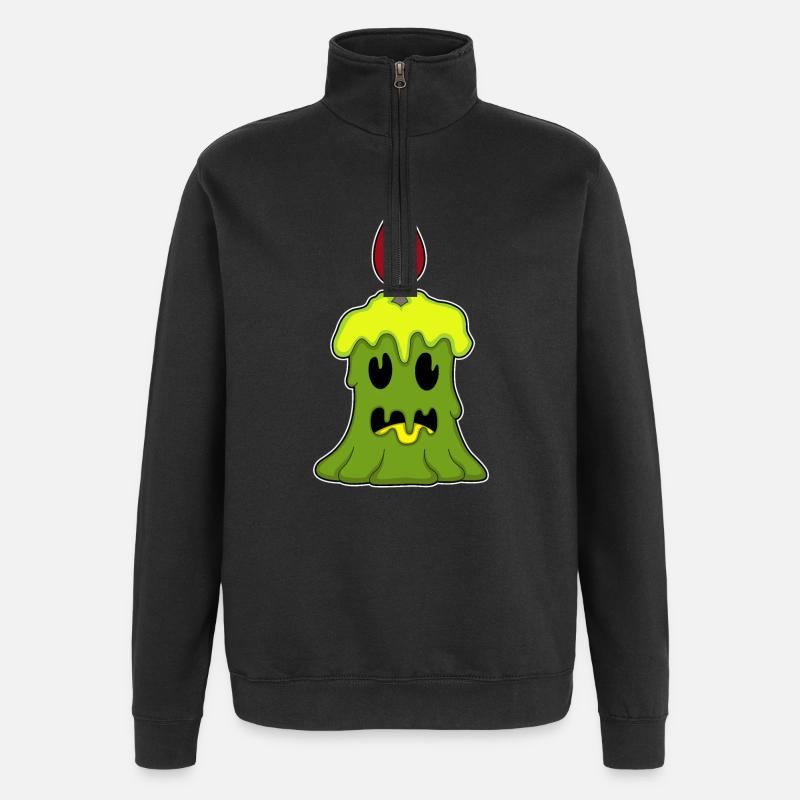Bougie Halloween - Sweat à zip 1/4 - noir