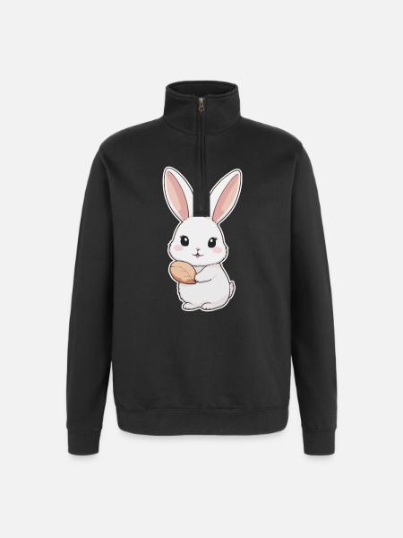 Bunny, Rabbit, Easter Bunny - Quarter-Zip Sweatshirt - black