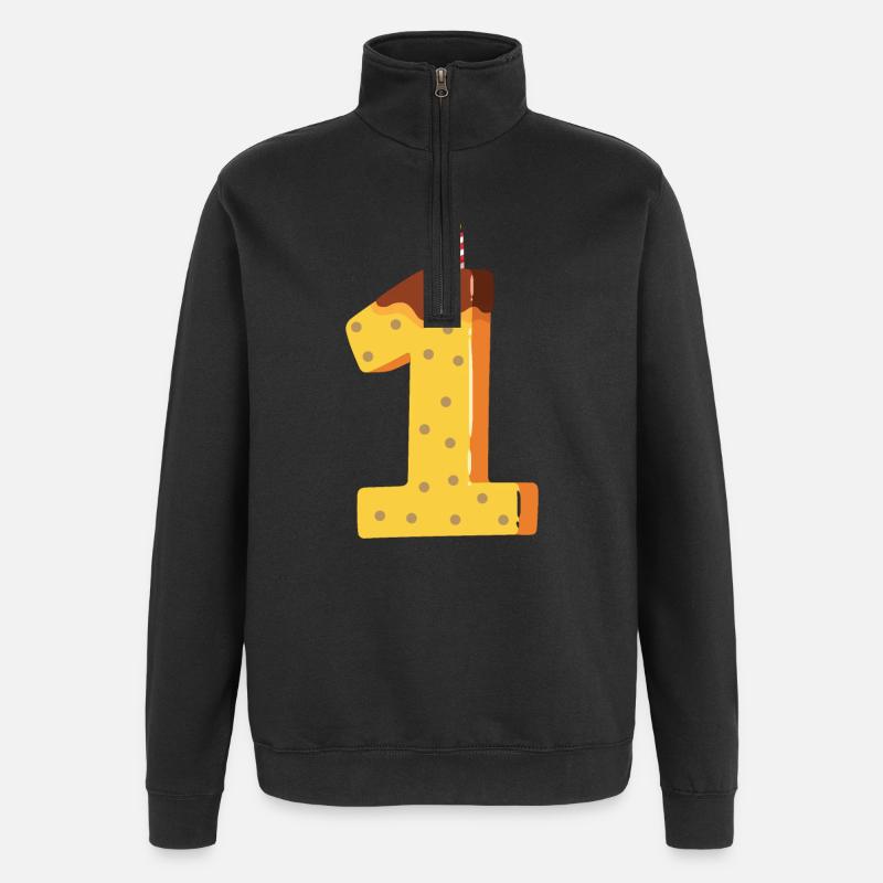 Erstes Jubiläum - Quarter-Zip-Sweatshirt - Schwarz