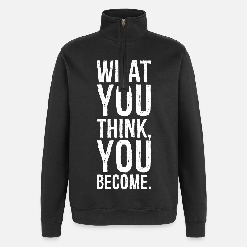 was du glaubst zu werden - Quarter-Zip-Sweatshirt - Schwarz