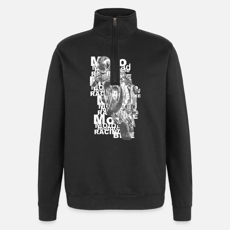 Motorrad Fahrer Collage - Quarter-Zip-Sweatshirt - Schwarz