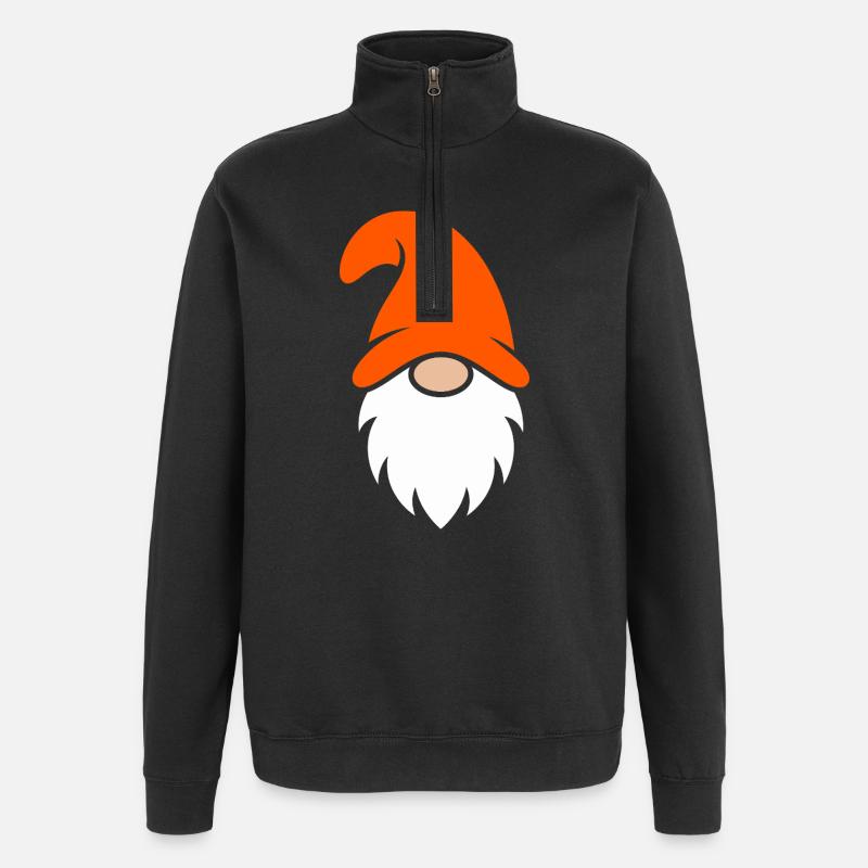 Orange Hut Gartenzwerg - Quarter-Zip-Sweatshirt - Schwarz