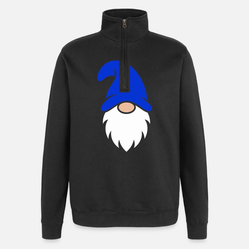 Blaubärtiger Zwerg Charm - Quarter-Zip-Sweatshirt - Schwarz