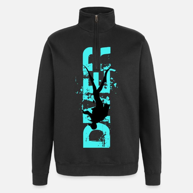 Plongeur - Sweat à zip 1/4 - noir