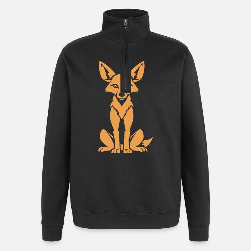 Schakal - Quarter-Zip-Sweatshirt - Schwarz