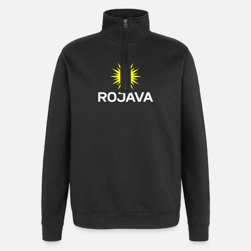 Rojava Kurdistan - Quarter-Zip Sweatshirt - black