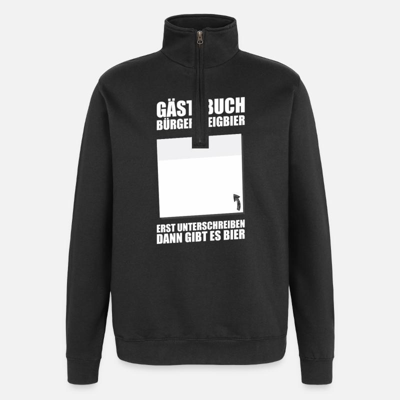 Gästebuch Bürgersteigbier Ortskontrollfahrt OKF - Quarter-Zip-Sweatshirt - Schwarz