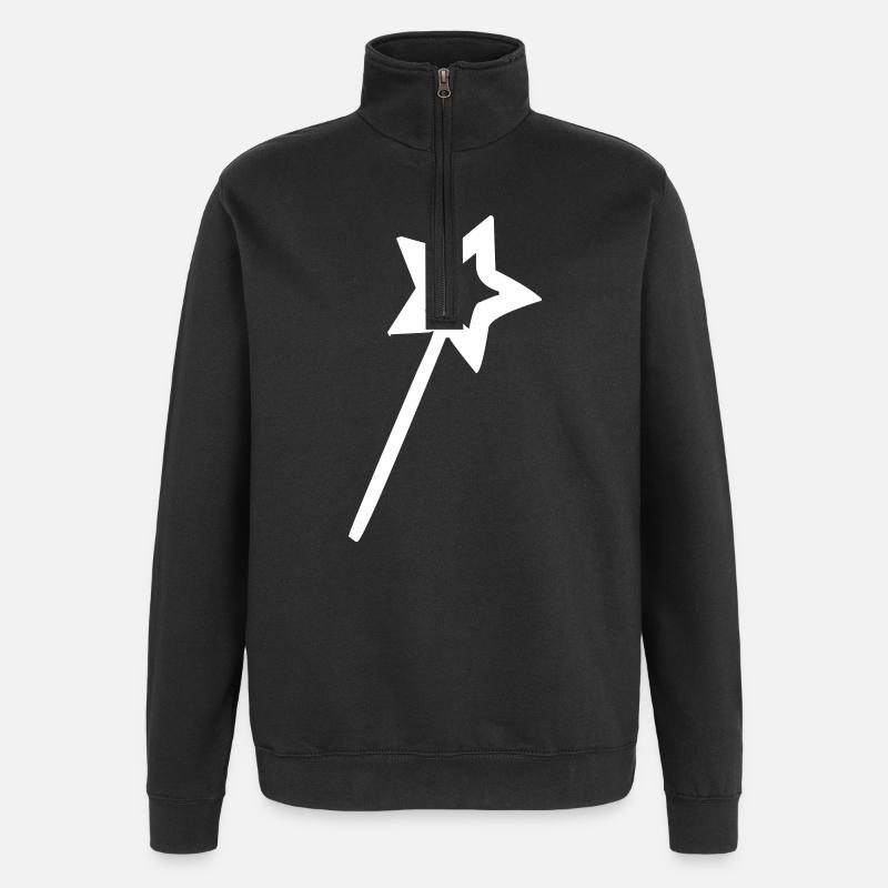 Zauberstab - Quarter-Zip-Sweatshirt - Schwarz