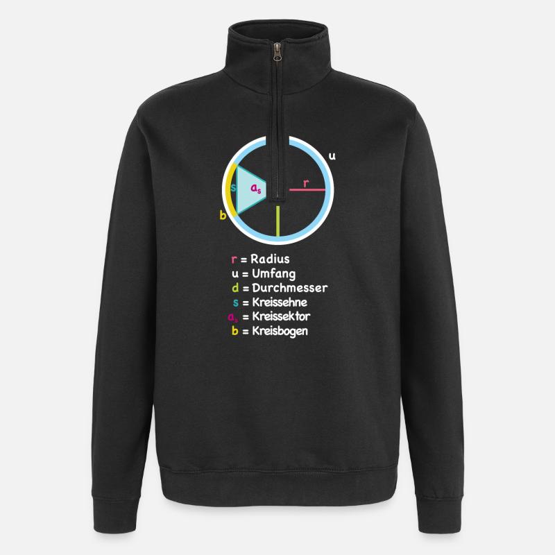 Kreis Radius Diagramm Kunst - Quarter-Zip-Sweatshirt - Schwarz