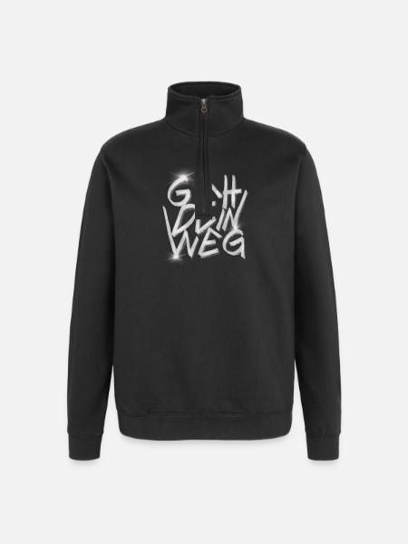 GO YOUR WAY Graffiti - Quarter-Zip Sweatshirt - black