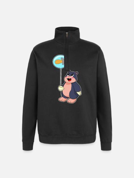 Mole Balloon - Quarter-Zip Sweatshirt - black