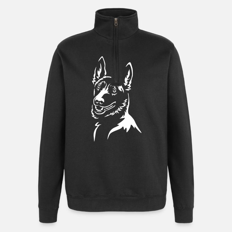 Malinois Head « Black Edition » - Sweat à zip 1/4 - noir