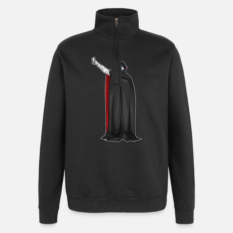 Vampire Halloween Selfie - Quarter-Zip Sweatshirt - black