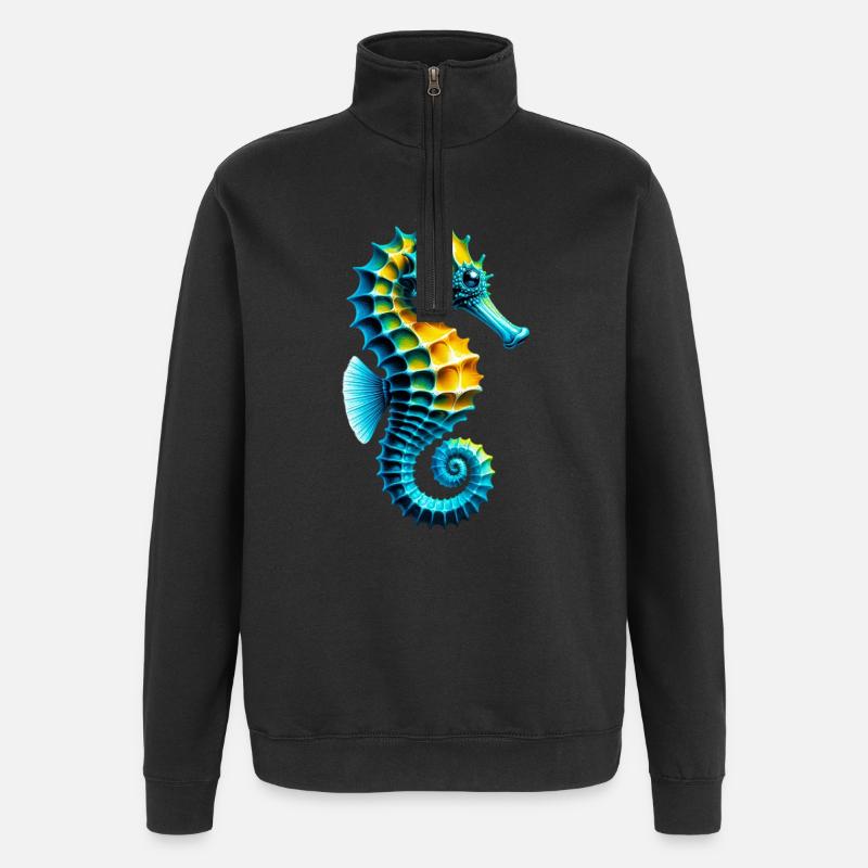 Hippocampe - Sweat à zip 1/4 - noir