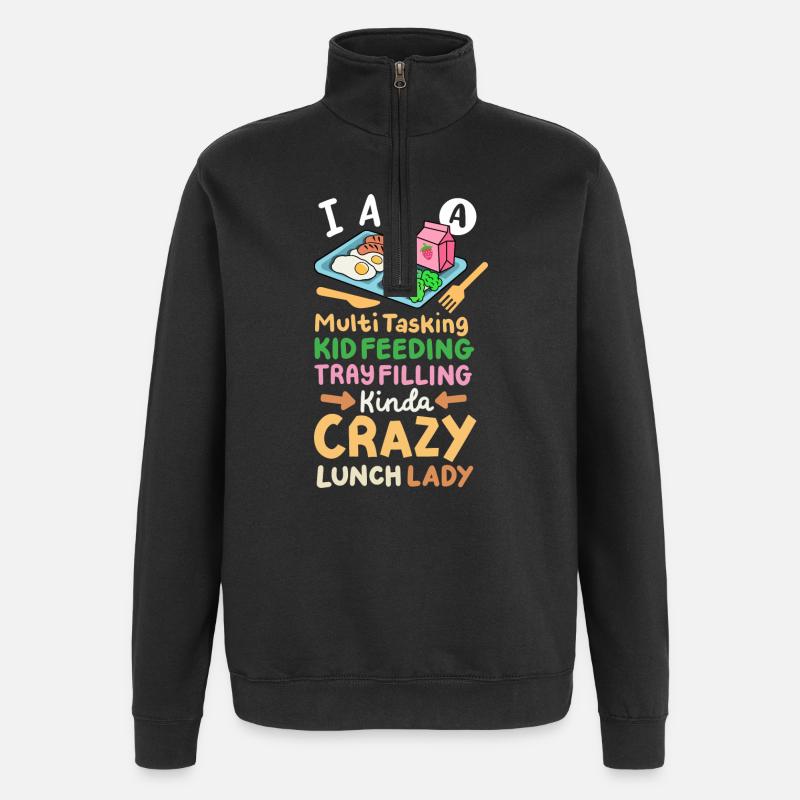 Cafeteria-Crew der Schulkantine - Quarter-Zip-Sweatshirt - Schwarz