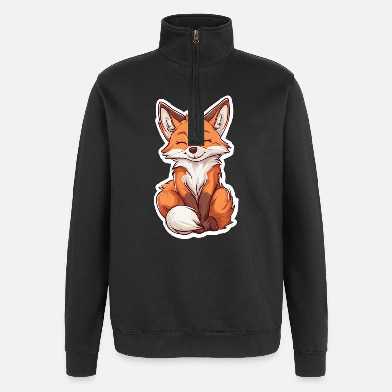 Fuchs - Quarter-Zip-Sweatshirt - Schwarz