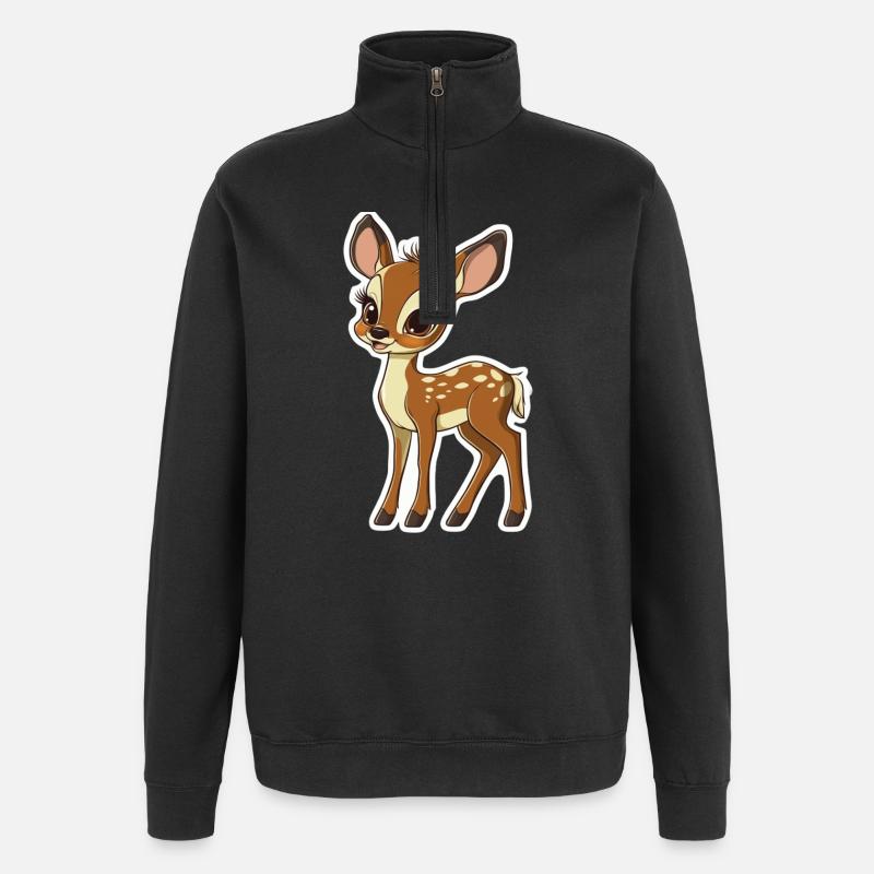 Reh - Quarter-Zip-Sweatshirt - Schwarz