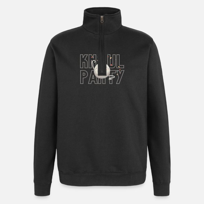 Fête de la boule de laine - Sweat à zip 1/4 - noir