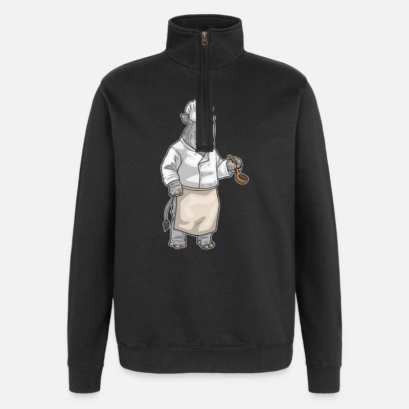 Rhinocéros Cuisson Cuisson Cuiller Cuisson - Sweat à zip 1/4 - noir