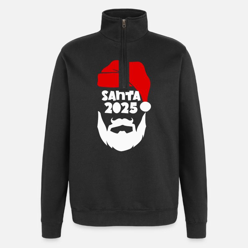 Santa 2025 Silhouette Tee - Quarter-Zip Sweatshirt - black