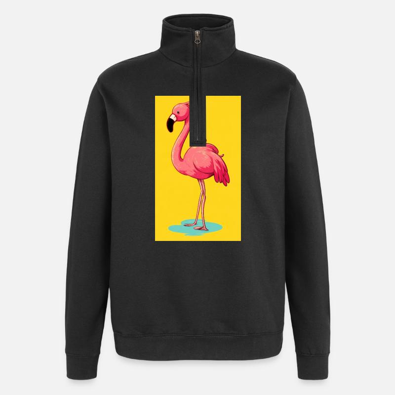 Flamant - Sweat à zip 1/4 - noir