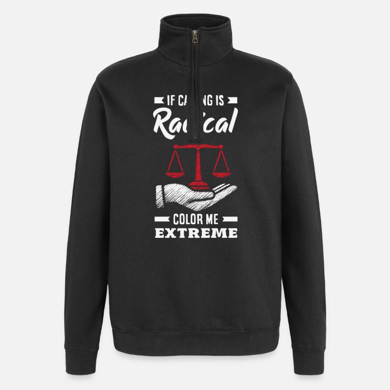 radicalized by fundamental - Quarter-Zip Sweatshirt - black