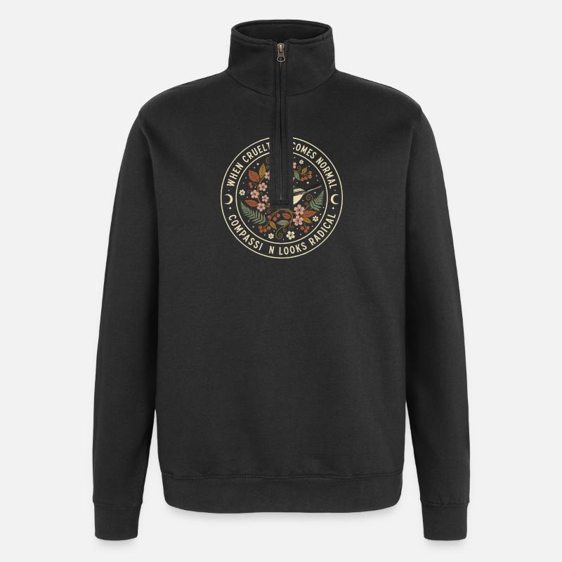 Moral Compass: Commitment to Cruelty - Quarter-Zip Sweatshirt - black