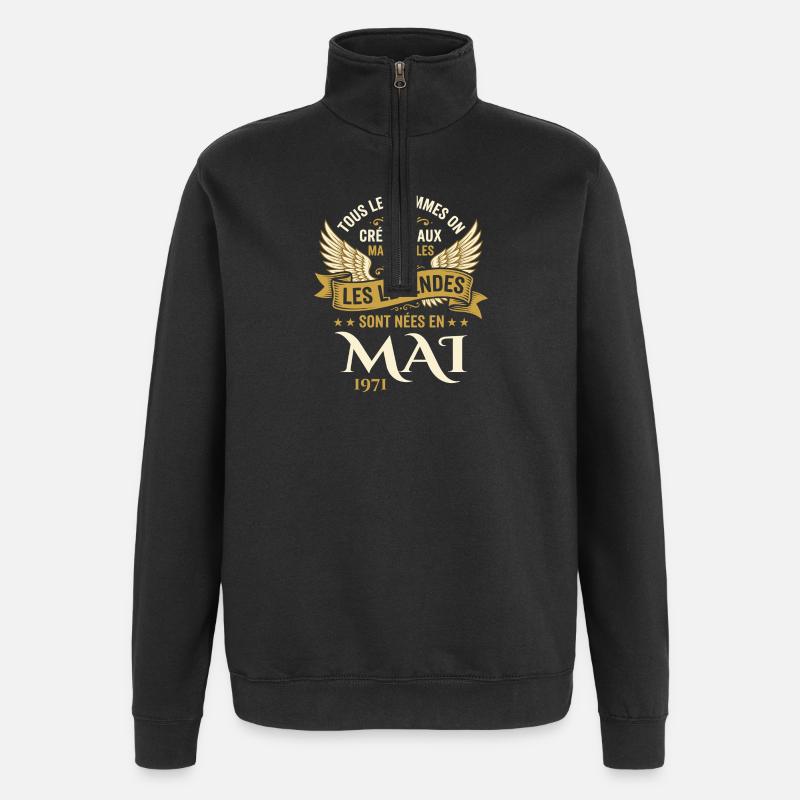 Anniversaire Mai 1971 - Sweat à zip 1/4 - noir