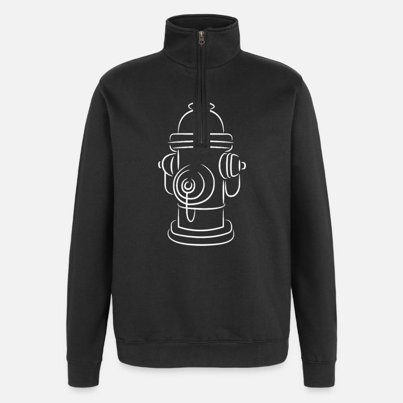 Hydrant Drawing - Quarter-Zip Sweatshirt - black
