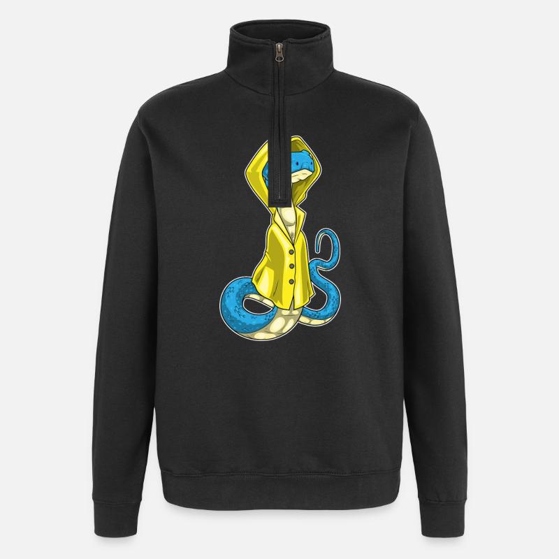 Veste de pluie serpent - Sweat à zip 1/4 - noir
