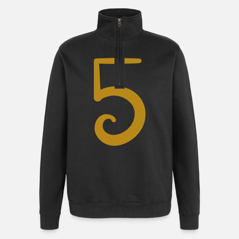 5 - Quarter-Zip-Sweatshirt - Schwarz