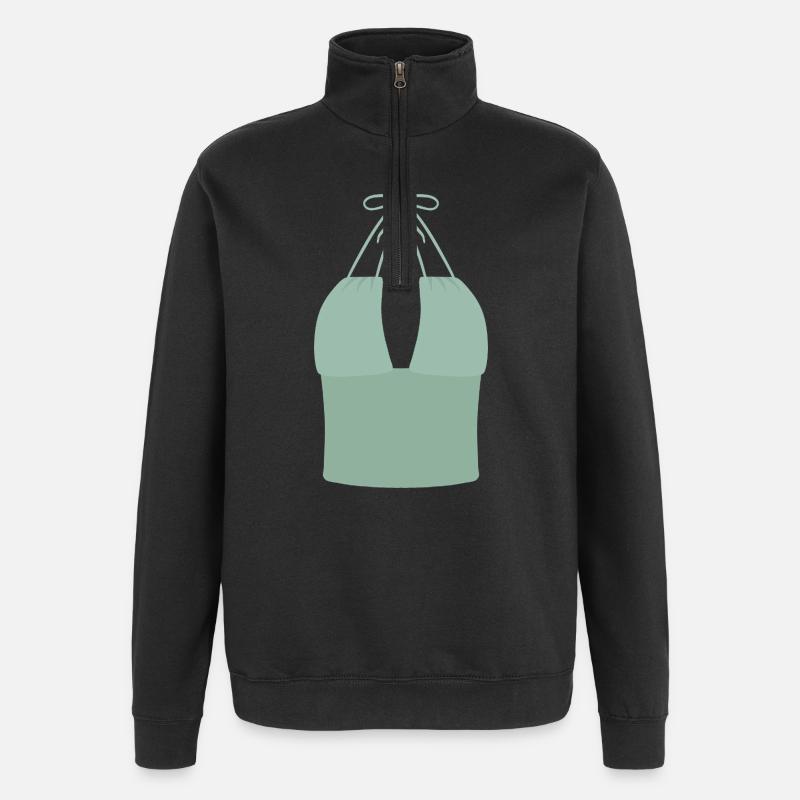 Mint Halter Bikini Top - Quarter-Zip Sweatshirt - black