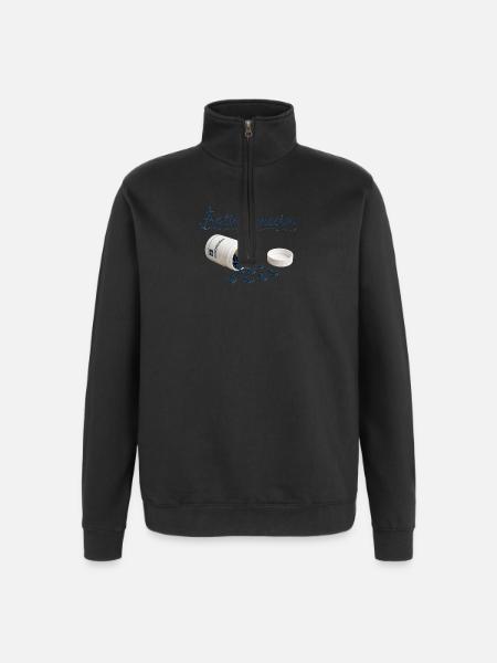 Antidepressive Anker Glitter Logo - Quarter-Zip-Sweatshirt - Schwarz