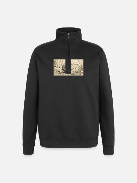 Waldgespräch: Bär und Hase - Quarter-Zip-Sweatshirt - Schwarz