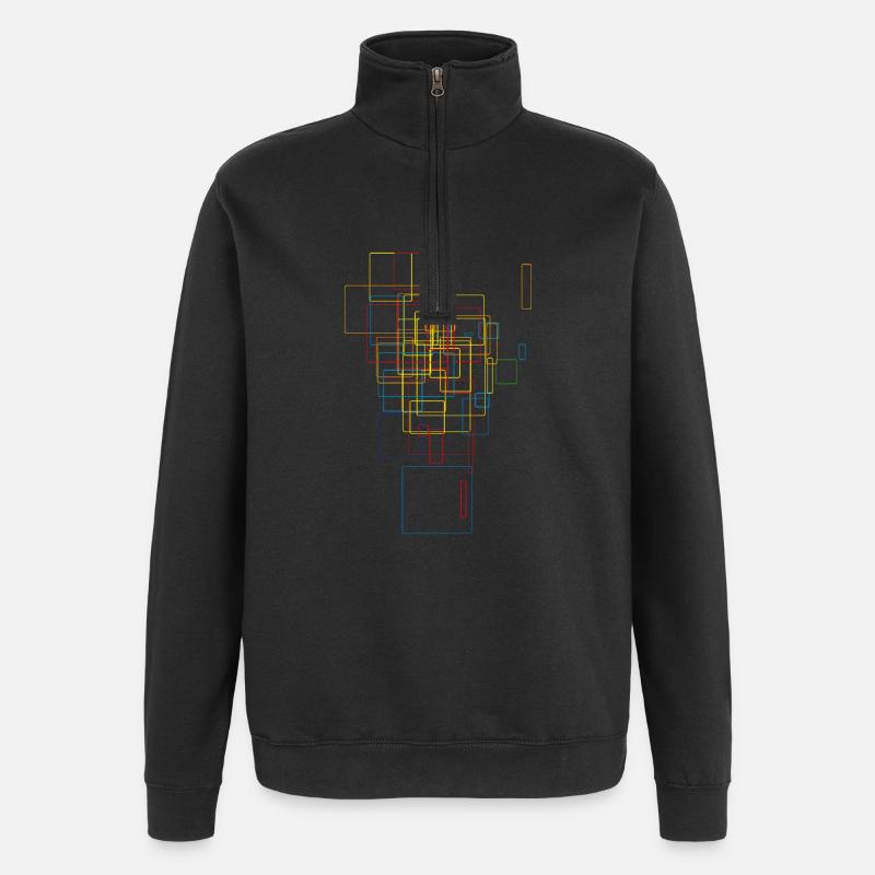 Sci-Fi pattern / abstract - Sweat à zip 1/4 - noir