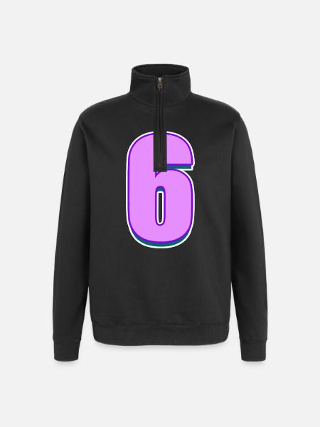 6 - Sweat à zip 1/4 - noir
