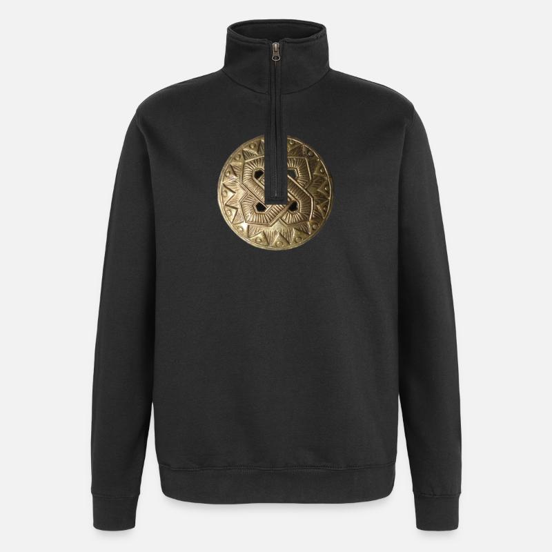 Kaleva bronceornament - Sweat à zip 1/4 - noir