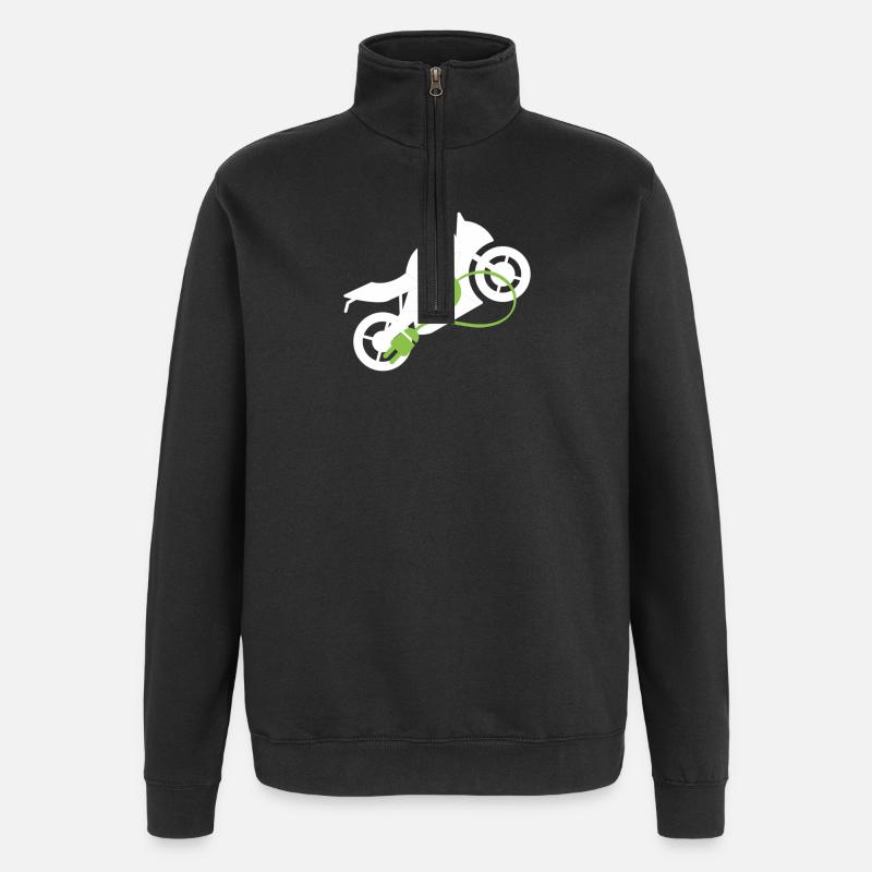  Elektrisches Motorrad Design - Quarter-Zip-Sweatshirt - Schwarz