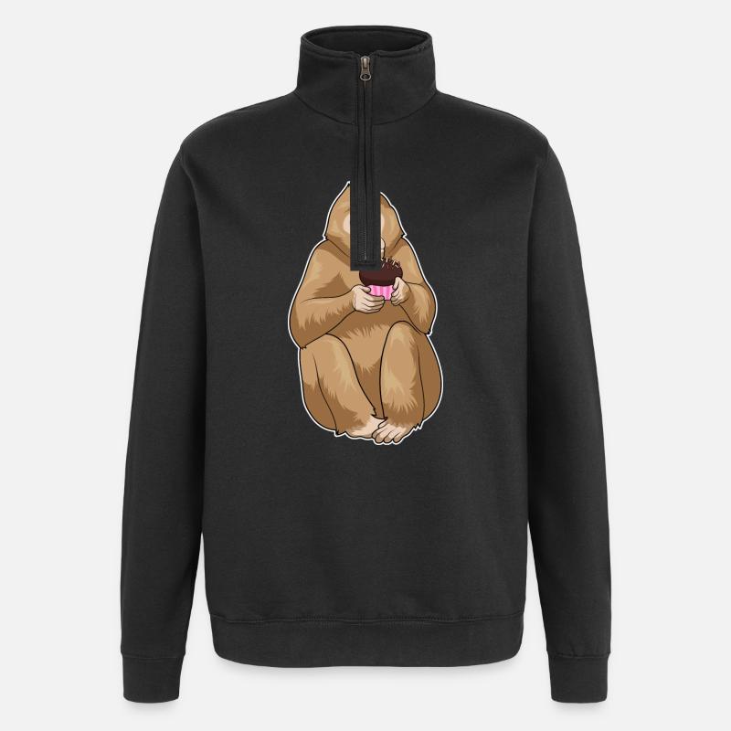 Monkey Muffin - Quarter-Zip Sweatshirt - black