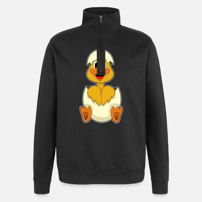 Duck egg - Quarter-Zip Sweatshirt - black